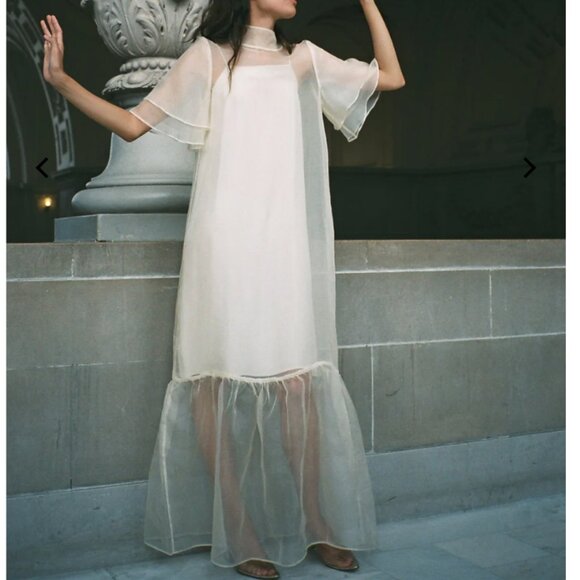 Kamperett Dark Green Barre Silk Dress NWT S - Picture 7 of 7